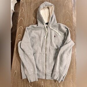 POLO RALPH LAUREN HOODIE SWEATSHIRT Full Zip Waffle Heavy Thermal Hood Men L